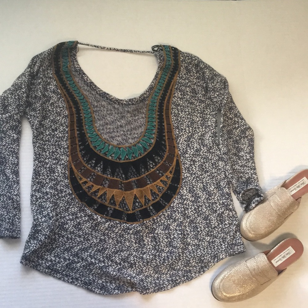 Boho 3/4 Knitted Top